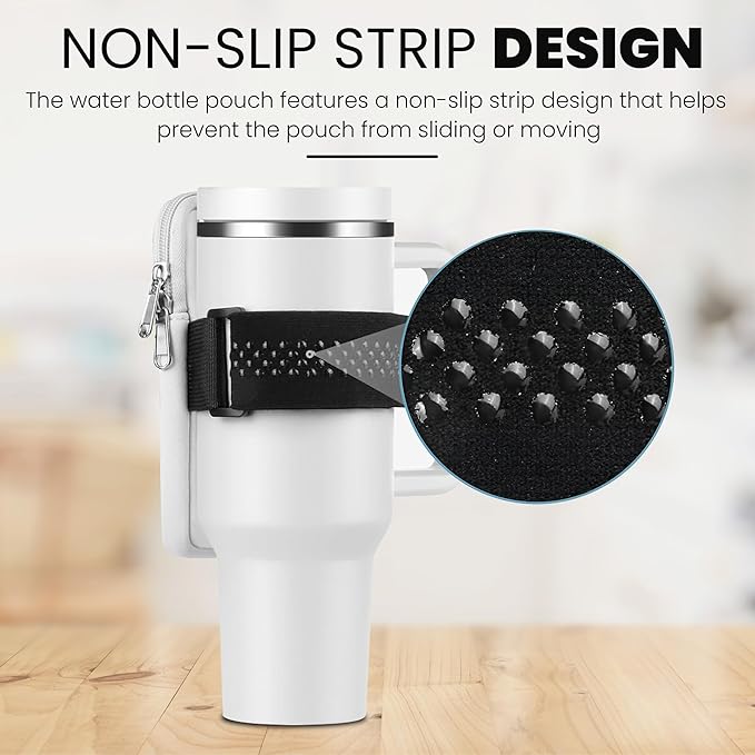 Mini Water Bottle Pouch for Stanley-Tumbler pouch with Zipper Pocket, Stanley pouch, Insulated Mug pouch, Tumbler carry holder pouch, Travel mug pouch | Waterproof