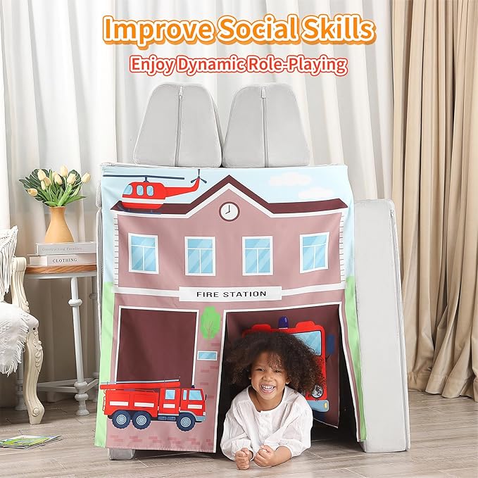 Play Panels for Kids Foam Play Couch, Fire Station