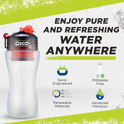 OKO NASA Electro-Adsorption Filtration Technology Water Purification Unit, 500ML, Charcoal