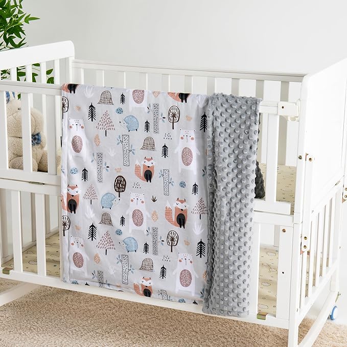 Baby Blanket for Boys Girls Super Soft Blanket,Fluffy Warm Lightweight Baby Receiving Blankets,Double Layer with Dotted Backing for Toddler Nursery(Fox, 30 * 40inch)