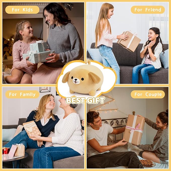 Dog Plush Pillow,15Inch Cute Big Dogs Stuffed Animal Toy,Soft Sleep Hugging Pillow,Dog Plushies Doll Toy Gift for Kids Girlfriend Boys