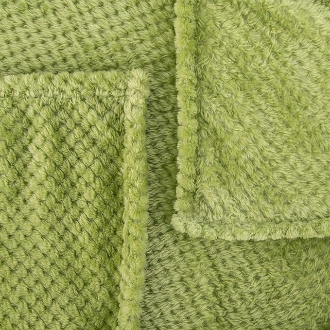 Fuzzy Blanket or Fluffy Blanket for Baby, Soft Warm Cozy Coral Fleece Toddler, Infant or Newborn Receiving Blanket for Crib, Stroller, Travel, Decorative (28Wx40L, XS-Avocado)