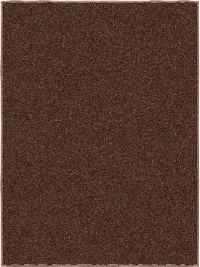 Machine Washable Modern Solid Design Non-Slip Rubberback 2x3 Traditional Area Rug for Entryway, Bedroom, Kitchen, Bathroom, 2'3" x 3', Brown