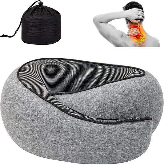 Travel Pillows for Airplanes, Neck Pillows for Travel,2024 New Travel Neck Pillow, Memory Foam Neck Pillow for Traveling Car Aircraft (Grey)
