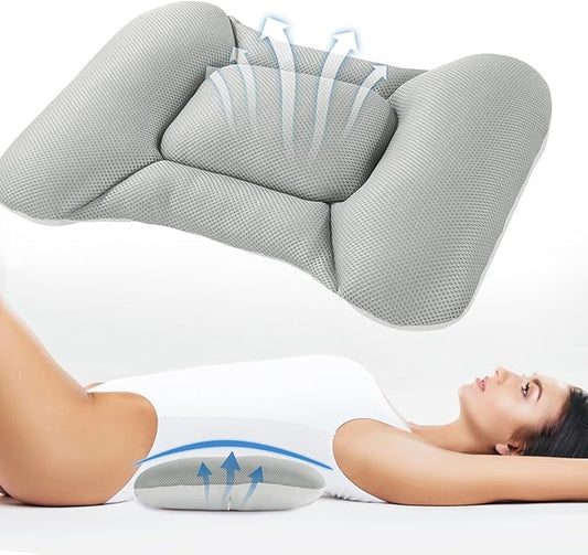 BALAPET Breathable Lumbar Support Pillow for Bed, Adjustable Shredded Memory Foam Lumbar Pillow for Sleeping, Relieve Back & Lumbar Pressure Perfect for Office Chairs Car Seats Beds