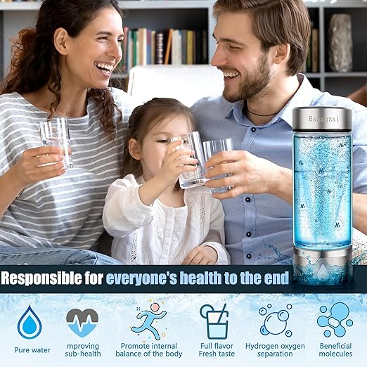 2024 Hydrogen Water Bottle Generator with 3-Minute Rapid Electrolysis Portable Hydrogen Rich Water Maker with PEM & SPE Technology Ionized Water Generator for Enhancing Water Quality