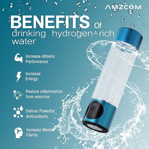 Hydrogen Water Bottle, Hydrogen Water Bottle Generator,3000ppb Pure Hydrogen,Easy to use Portable Water Tumbler with Advanced SPE/PEM Technology,9.5 Oz