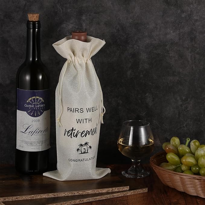 DIVINA VITAE 3Pack Retirement Wine Bag Funny Retirement Gifts Reusable Retirement Gift Bag for Best Friends Coworkers Boss Nurse Teachers
