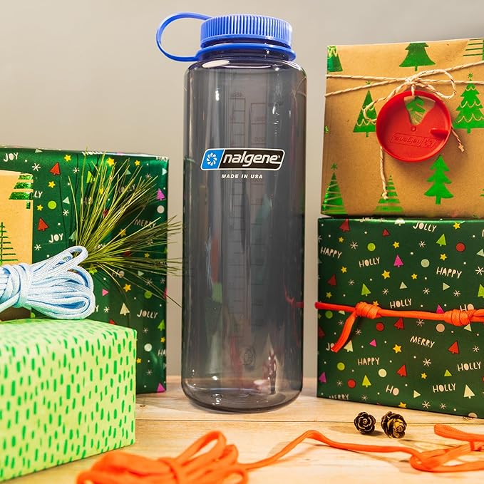 Nalgene Sustain Tritan BPA-Free Water Bottle Made with Material Derived from 50% Plastic Waste, 48 OZ, Wide Mouth, Grey