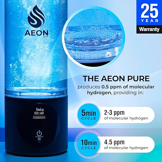 Hydrogen Water Bottle Generator - Hydrogen Water Machine with SPE & PEM Technology, Portable & Rechargeable, Water Ionizer up to 4700ppb, Hydrogen Water Generator for Travel & Exercise-9.5oz