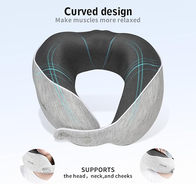 Travel Neck Pillow,Machine Washable,Pure Memory Foam,Good Support,Adjustable Neck Buckle Strap,Lightweight,Suitable for Travel and Sleeping in Multiple Scenarios Such as Airplanes and Cars