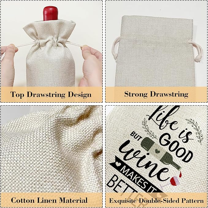 Funny Wine Bag, Birthday Gifts for Women Friends Bestie Coworker, Go Away Gifts Retirement Gifts Holiday Thanksgiving Christmas Party Favor Wine Bag Decoration Supplies /23