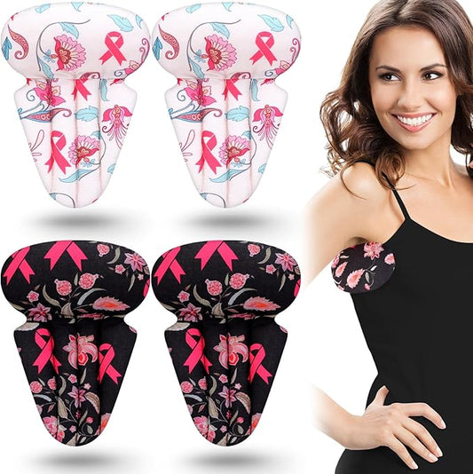 Juexica 4 Pcs Lymphedema Axilla Pillow Mastectomy Pillow Cotton Post Breast Surgery Pillow Mastectomy Recovery Breast Pillow for Sleeping Mastectomy Underarm Pillow Armpit Pain Relief (Pink Ribbon)