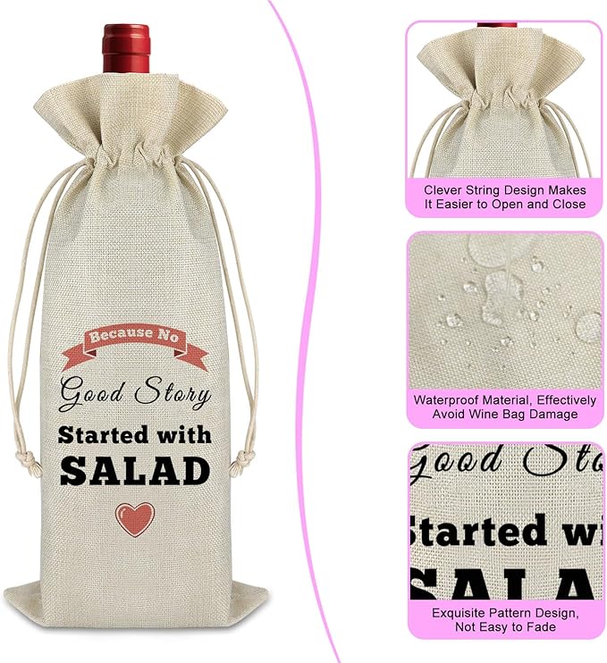 Wine Gifts Bag Wedding Birthday Retirement Gifts for Women Men New Job Gift for Coworker Wine Bottle Covers Housewarming Dinner Party Decorations Tasting Party Gift Reusable Burlap Wine Bag