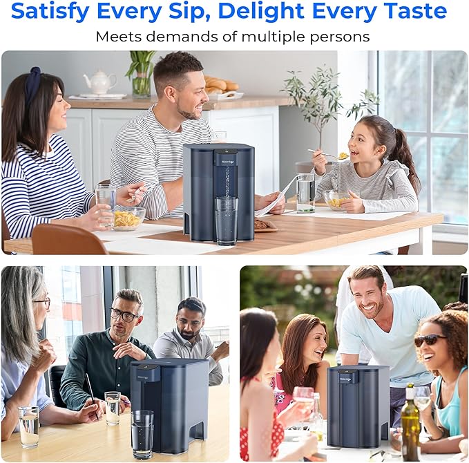 Waterdrop Mega Electric Water Filter Pitcher, Dispenser, 200-Gallon Filtered Water Pitcher, NSF/ANSI 42&53&401&372, Reduce PFAS, Lead, Chlorine, 27-Cup, Blue, with 1 Filter, 𝐃𝐨𝐞𝐬 𝐧𝐨𝐭 Lower TDS