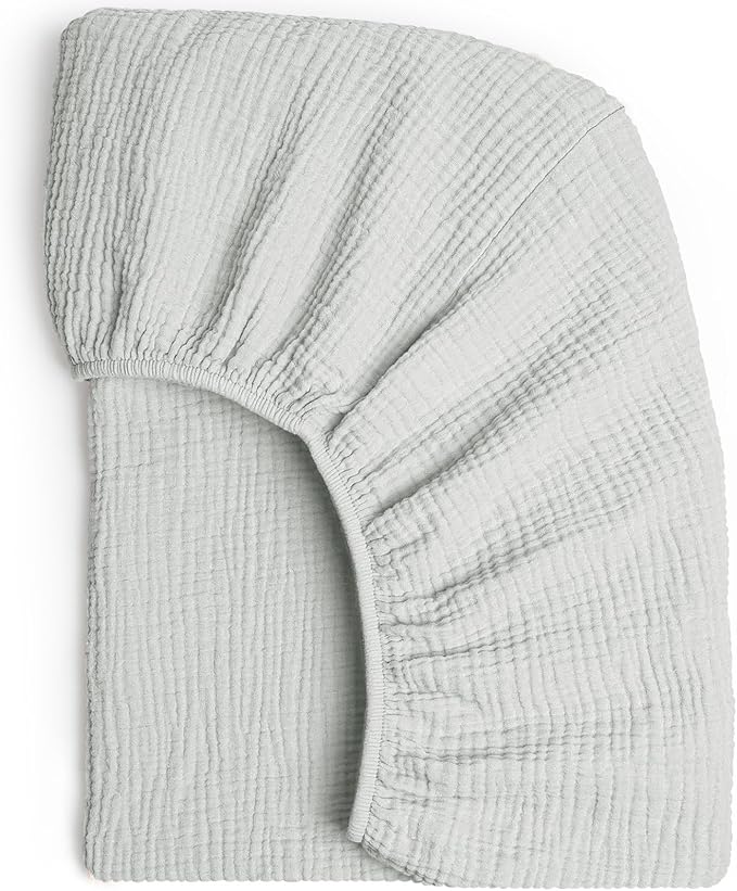 Lulu moon Muslin Crib Sheet Fitted Crib Mattress Sheet for Boys and Girls, 28"x 52" Gentle Gray