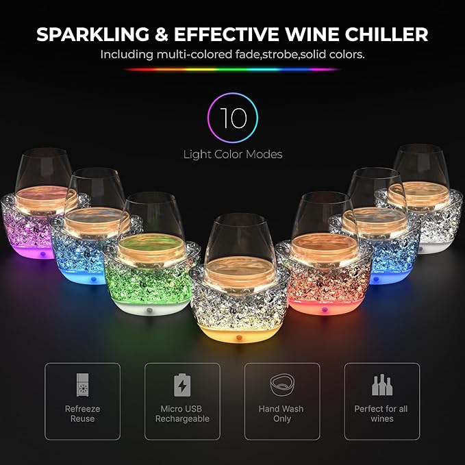 Wine Glass Chiller Wine Chiller Keep the Chill in Your Glass-Wine Cooler (ROSE)