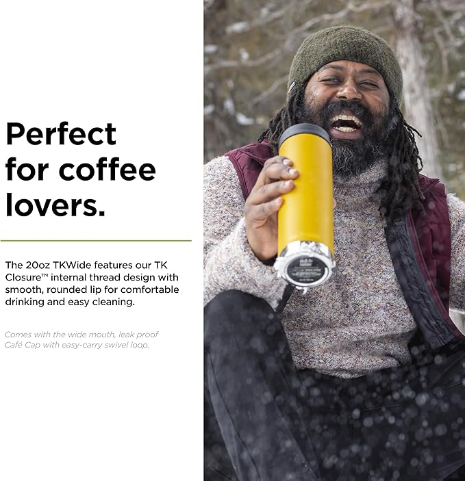 Klean Kanteen TKWide 20oz (w/Café Cap) - Marigold