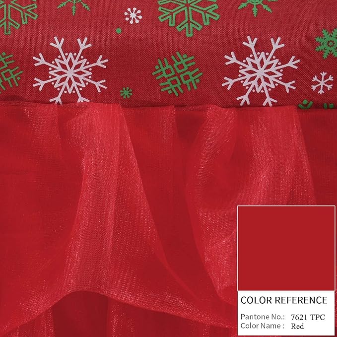 Red Valance Tulle Valance Curtains for Kitchen Girl Bedroom Windows Baby Living Room Nursery Door Bathroom Christmas Decorations 52" × 16"
