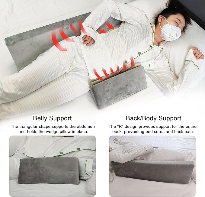 Positioning Wedge Pillow for Bed Sore Relief (3 in 1), Adjustable Bed Wedges & Body Positioners with Waterproof, Wedges for Bed Positioning, After Surgery, Back Pain, Side Sleeping