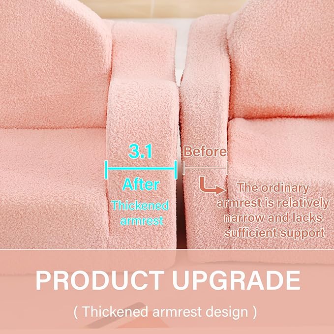 Tiita Kids Sofa, 2-in-1 Kids Sofa Chair, Convertible Children Couch to Lounger, Flip Out Kids Sofa Chair, Toddler Armrest Chair Bed, Folding Kids Play Sofa for Girl or Boy(Twill Pegasus)