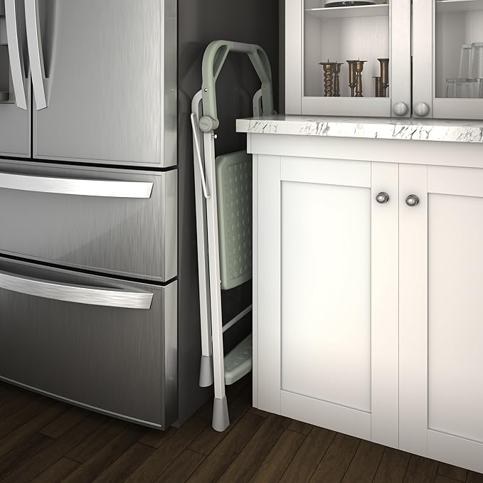 COSCO 2-Step Kitchen Stepper™ Adult Folding Step Stool, Kids Folding Stepper, Green