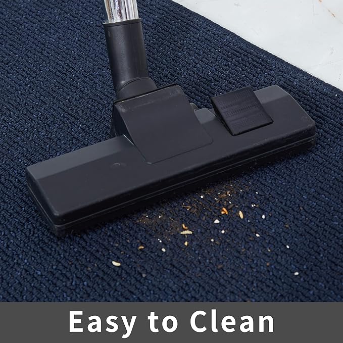 COSY HOMEER 20X48 Inch Kitchen Rug Mats Made of 100% Polypropylene Strip TPR Backing Soft Kitchen Mat Specialized in Anti Slippery and Machine Washable,for Kitchen, Floor Home,Office,Sink,Laundry,Navy