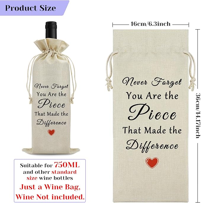 Retirement Gifts for Women Men Wine Bag Coworker Retired Gift Coworker Leaving Gifts Wine Gift Bag Farewell Gifts for Colleague Drawstring Wine Wrapping Bag Funny Retirement Gift for Grandma Mom