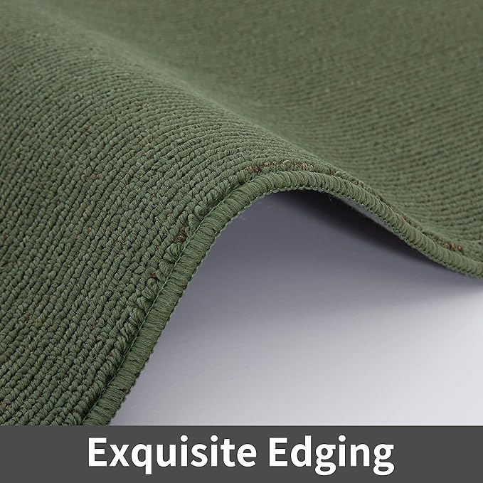 COSY HOMEER 24X60 Inch Kitchen Rug Mats Made of 100% Polypropylene Strip TPR Backing Soft Kitchen Mat Specialized in Anti Slippery and Machine Washable,for Kitchen, Floor,Green