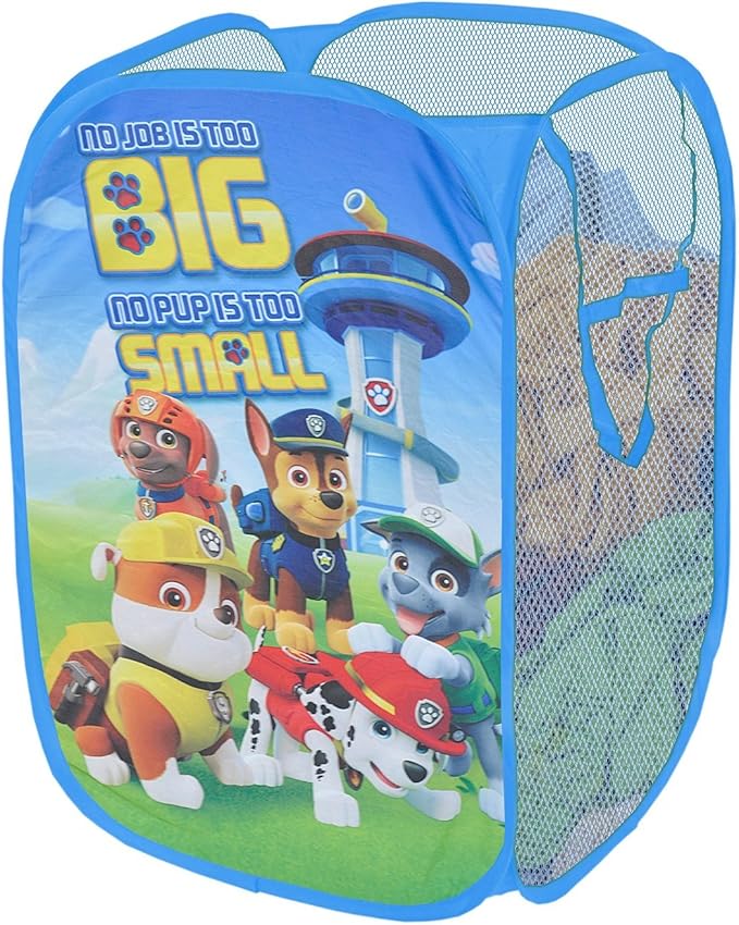 Idea Nuova Nickelodeon Paw Patrol Pop Up Hamper with Durable Carry Handles, 21" H x 13.5" W X 13.5" L"