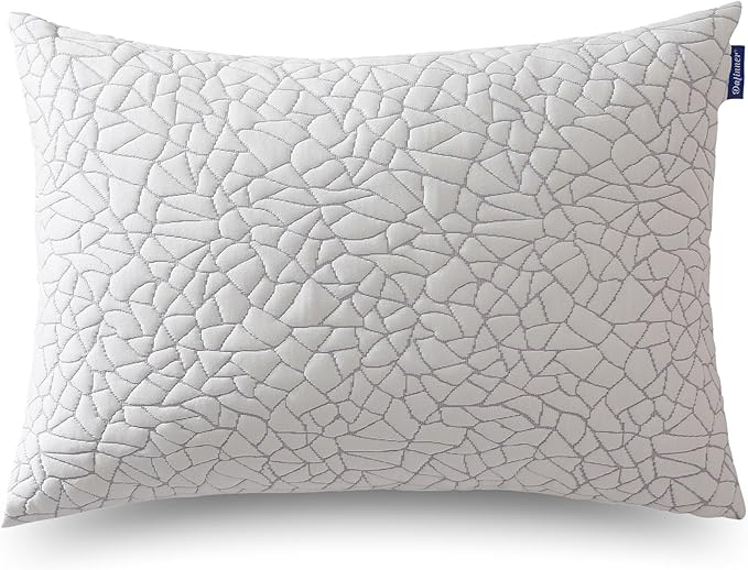 Dafinner Adjustable Shredded Memory Foam Pillow King Size - 100% Removable Cover from Bamboo Derived Rayon, Cooling Medium Bed Pillow for Side Stomach & Back Sleepers - Pack of 1, 20"x36"