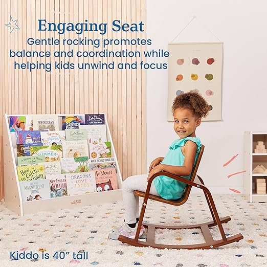 ECR4Kids Bentwood Rocking Chair, Kids Furniture, Dark Walnut