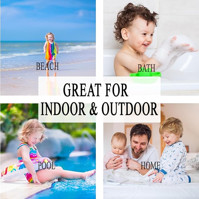 Seahorse Beach Towel with Hood for Boys Girls Premium Microfiber Kids Hooded Bath Towel Toddler Swim Pool Cover Up for 2-8 Years