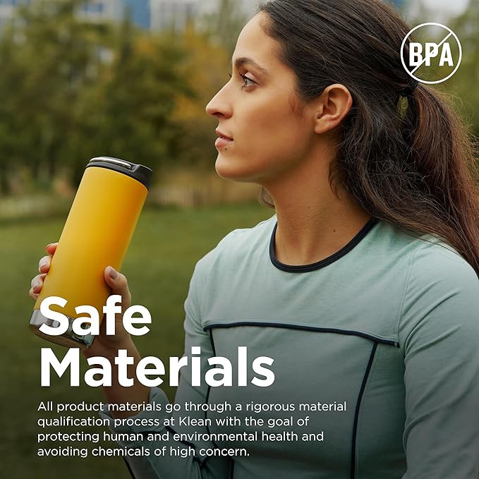 Klean Kanteen TKWide Insulated Coffee Tumbler with Café Cap - Stainless Steel Coffee Tumbler - 16 Oz, Marigold