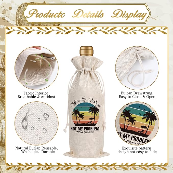 Retirement Gifts for Women Men - Retirement Wine Bag Officially Retried Gift for Teacher Retirement Travel Gifts Funny Retirement Wine Bag Gift for Retired Teachers Employees Friends Colleague