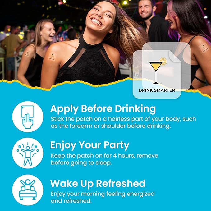 Recovery Patches 42 Pack - Wake Up Refreshed & Energized with Our 100% Natural Ingredients Recovery Patch - Skin-Friendly & Waterproof - Apply Before Drinking - Enhanced Morning Formula