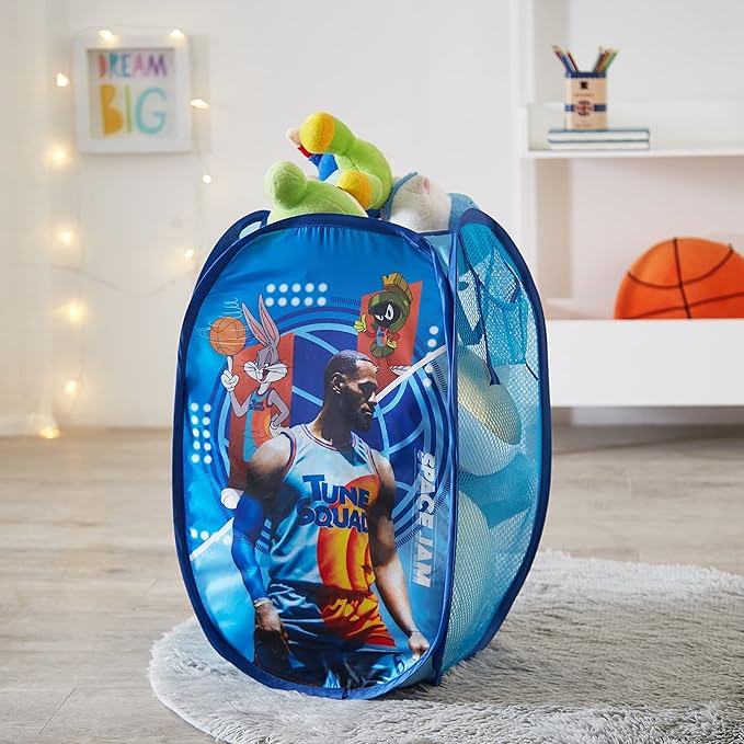 Idea Nuova Space JAM: A New Legacy Pop Up Laundry Storage Hamper with Handles, 21" H x 13" L x 13" W