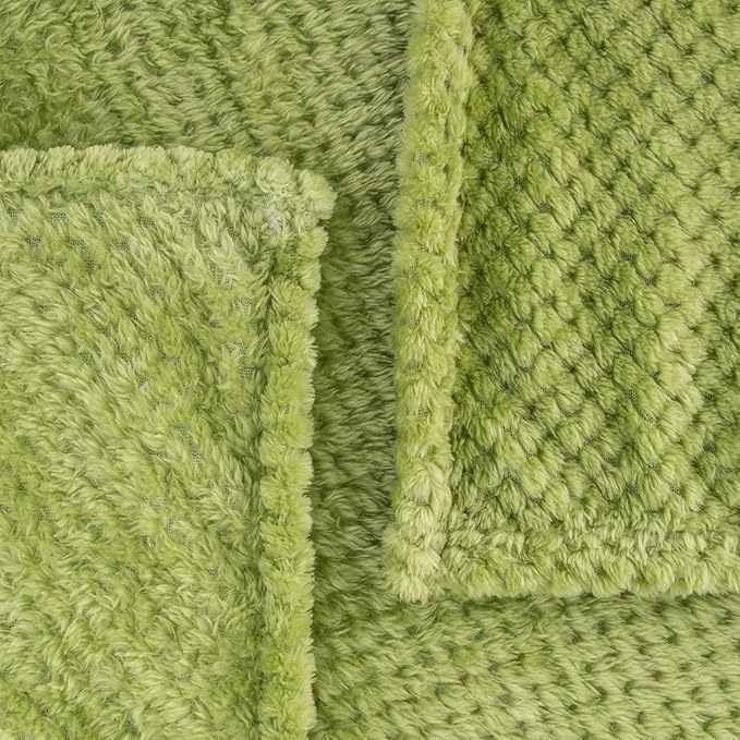Fuzzy Throw Blanket, Plush Fleece Blankets for Adults, Toddler, Boys and Girls, Warm Soft Blankets and Throws for Bed, Couch, Sofa, Travel and Outdoor, Camping (Throw(50"x70"), L-Avocado)