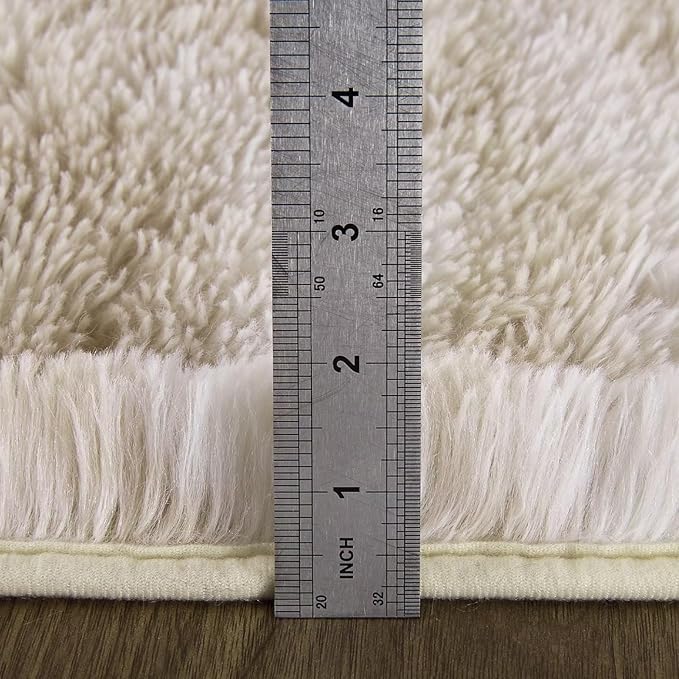 Extra Large 9x12 Fluffy Shaggy Area Rug for Living Room Indoor Modern Plush Faux Fur Carpet for Bedroom Soft Thick Throw Rug for Nursery Non Slip Fuzzy Rug for Home Decor,Tie Dye Light Taupe