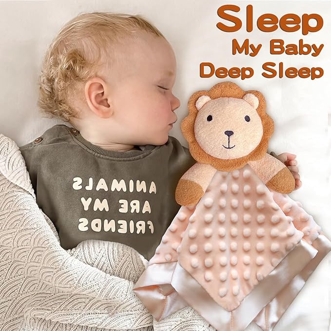 Lion Baby Security Blanket Loveys for Babies Girls, 16" Soft Baby Lovey Blanket, Baby Snuggle Stuffed Animals Blankie, Baby Girls Gifts for Infant and Toddler