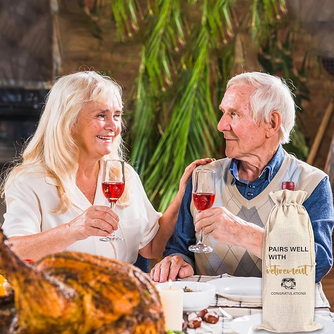 Retirement Gifts Retirement Wine Bag - Retirement Gifts for Women Men, Pairs Well with Retirement, Retirement Wine Bottle Gift, Funny Retirement Gifts for Retired Teachers Employees Friends Colleague