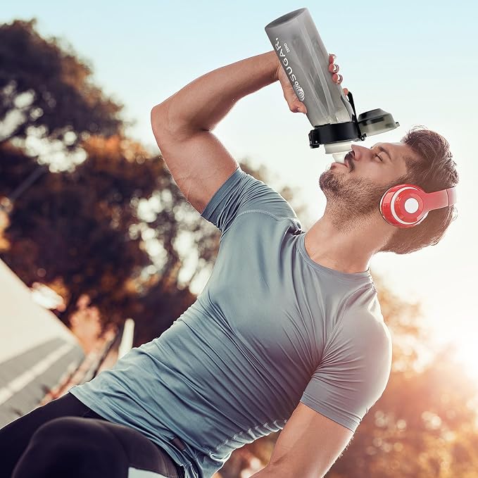 Water Bottle with 7Pcs Air Flavor Pods, Air Bottle Pods Water Bottle, Flavor Caps with Water Bottle, Fruit Scent Pods for Outdoor Sport(Black-7 Pods)