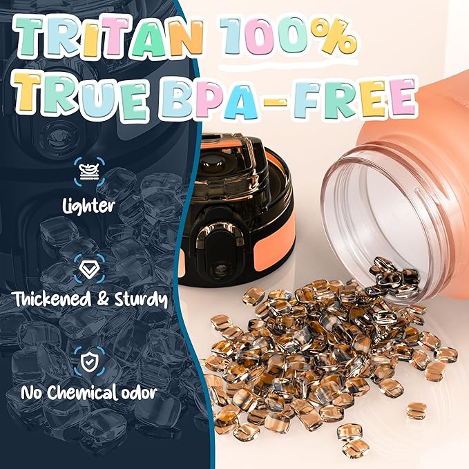 OLDLEY Kids Water Bottle for School, 12 oz (2 lids) BPA-Free Reusable Leak-proof Durable Tritan Plastic Water Bottles with Straw & Chug Lids, Anti-dust Spout Cover (Sweet Orange)