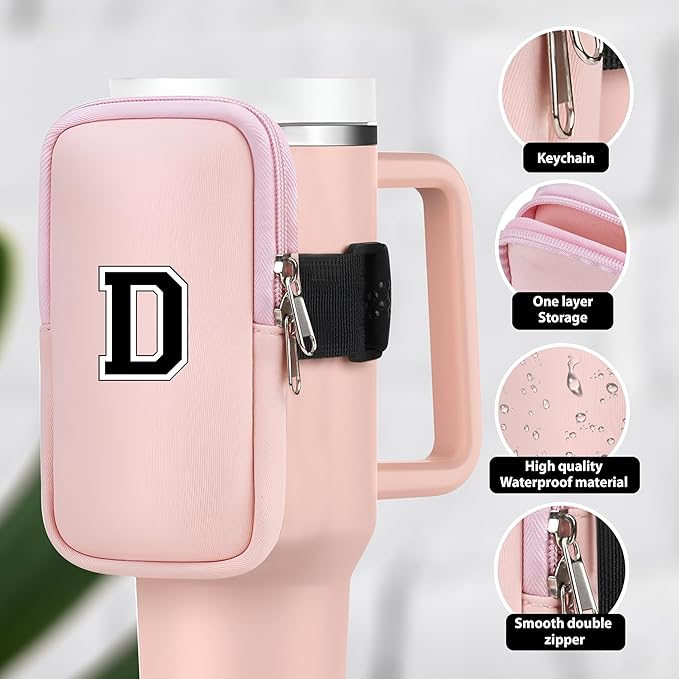 Mini Water Bottle Pouch for Stanley-Tumbler pouch with Zipper Pocket, Stanley pouch, Insulated Mug pouch, Tumbler carry holder pouch, Travel mug pouch | Waterproof