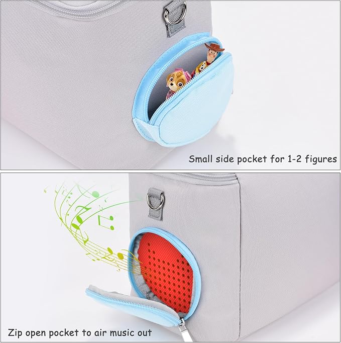 DDgro Toniebox Carrying Case - Convenient and Protective Travel Bag for Tonie box Audio Player Starter Set and Accessories (Grey, Large)