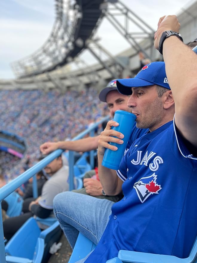 The LoudCup 20 oz Tumbler + Integrated Stadium Horn (Eagle White) - Reusable Water Bottle for Sports Fans - Worlds Loudest Cup for Noisy Fans on Game Day & Tailgating