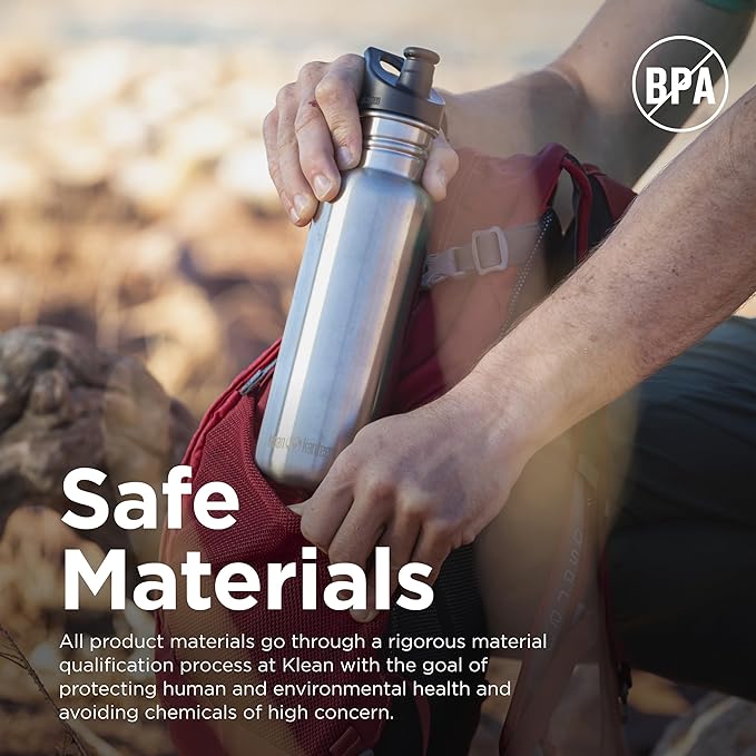 KLEAN KANTEEN Classic Narrow Sport Cap Brushed Stainless Bottle 532Ml, 1 EA