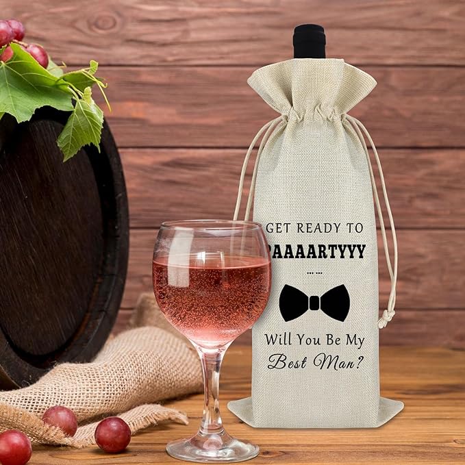 Wedding Appreciation Gift for Best Man Wine Bag Best Man Gift Groomsman Gift from Groom Brother Engagement Wine Bag Proposal Wine Wrap Bag Wedding Thank You Gift for Best Man Brother Boys
