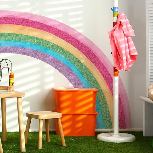 Waterproof Removable Vinyl Huge Rainbow Wall Decal Sticker for Nursery Kidsroom School Classroom Livingroom Bedroom Bathroom Decorations Art Kids Graduation Boho Cute Decals