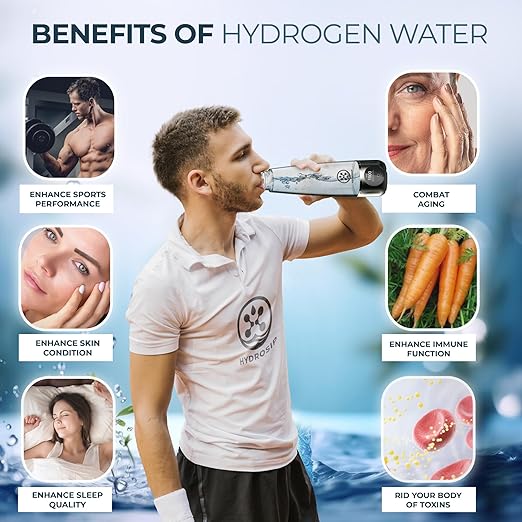 H6 Hydrogen Water Bottle – Hydrogen Water Bottle Generator Up to 3000ppb – Rich Hydrogen-Infused Water – SPE/PEM Technology – Portable Electric Water Ionizer Bottle – Quick Hydrogen Infusion